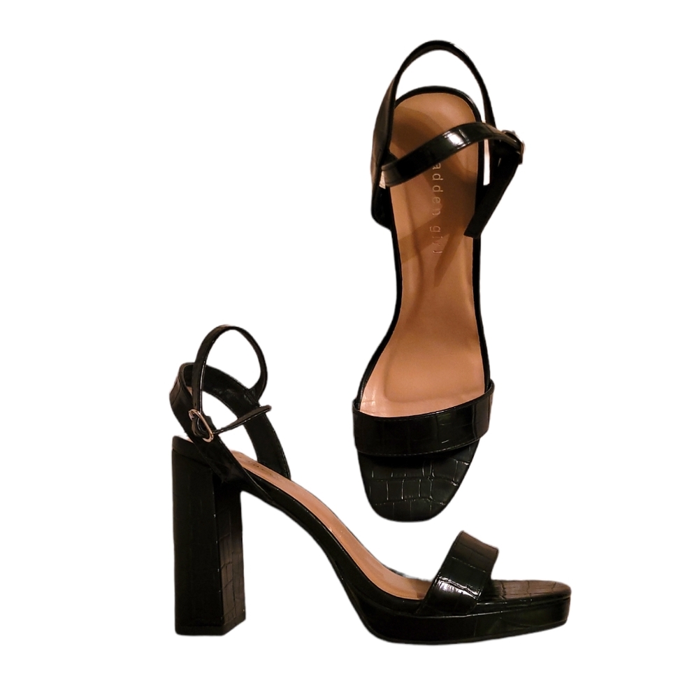 Madden Girl Black Animial Skin Pattern Heels